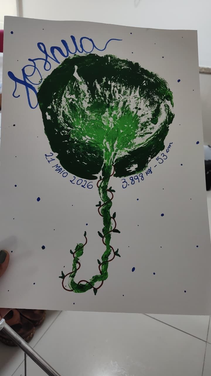 Arte da placenta em verde com o nome Joshua